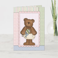 Congratulations Card: Teddy BearWith A Rattle