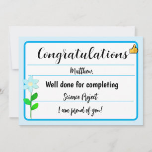 Congratulations Card with Blue Flower