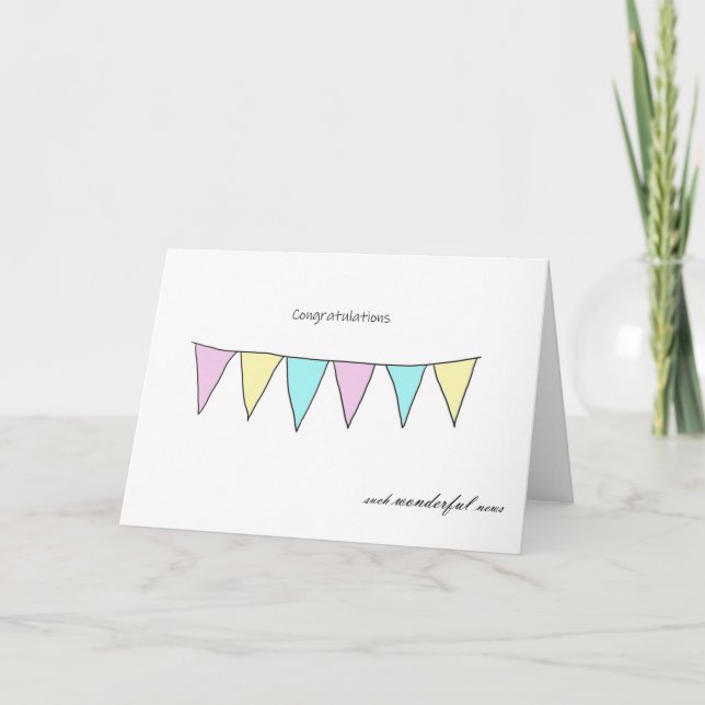 Congratulations card with image of bunting (Front)