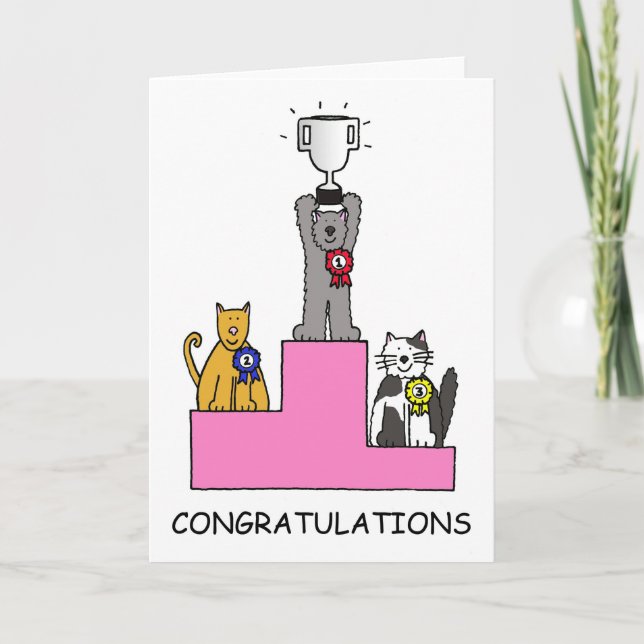 Congratulations Cat Show Success  Card (Front)
