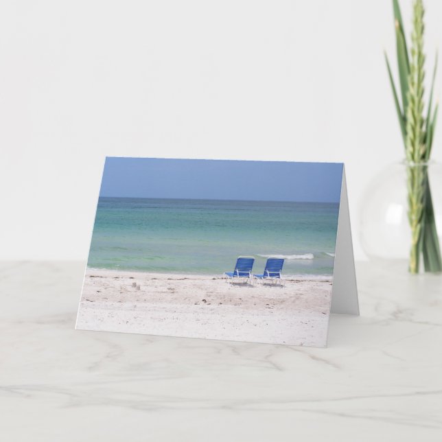 Congratulations Chairs on Beach Greeting Card (Front)