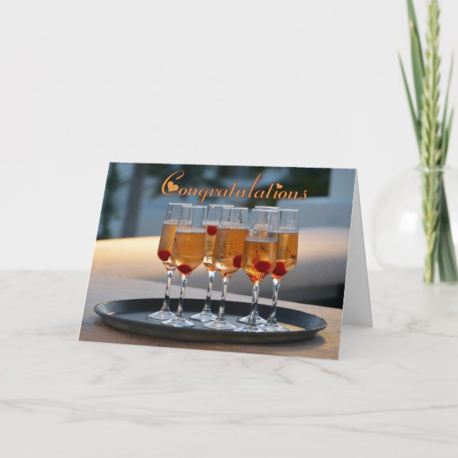Congratulations Champagne to Newly Weds Card (Front)