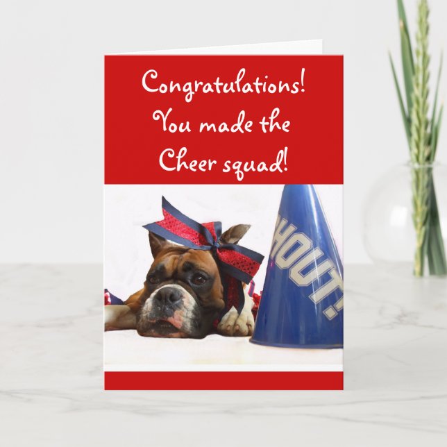 Congratulations Cheerleader boxer greeting card (Front)