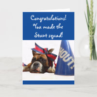 Congratulations Cheerleader Stunt boxer card