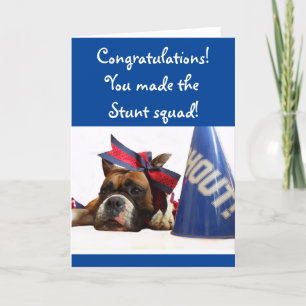 Congratulations Cheerleader Stunt boxer  card