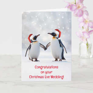 Congratulations Christmas Eve Holiday Wedding Card