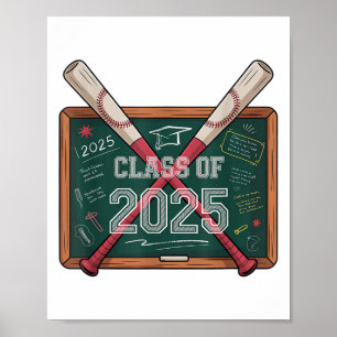 Congratulations Cl Of 2025 Baseball Graduation Gir Poster