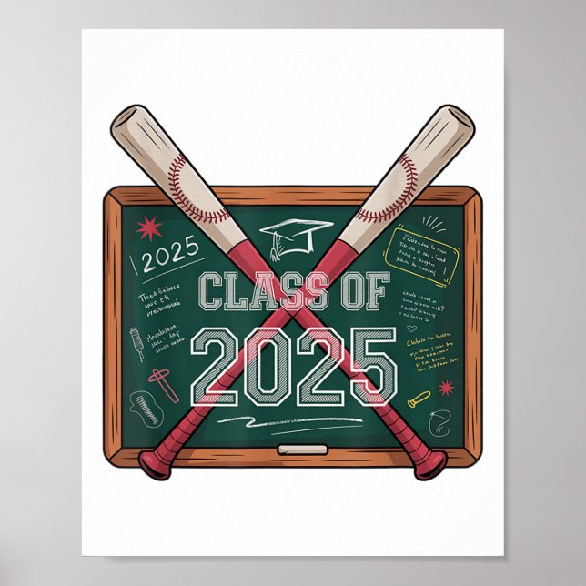 Congratulations Cl Of 2025 Baseball Graduation Gir Poster (Front)
