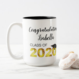 Congratulations Class of 2020 Personalised Name Two-Tone Coffee Mug