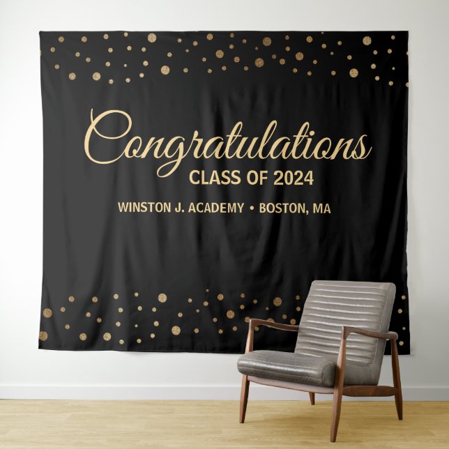 Congratulations Class of 2024 backdrop graduation  Tapestry (In Situ (Horizontal))
