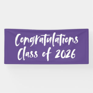 Congratulations Class of 2025 Purple Graduation Banner