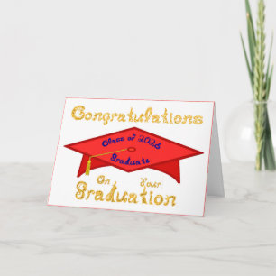 Congratulations Class of 2026 Graduate Red Blue Card