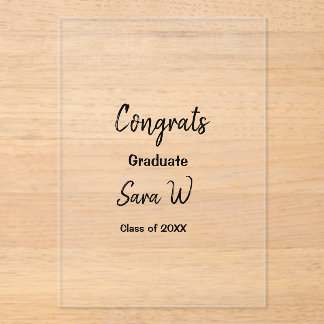 Congratulations class of add year name school col acrylic invitations