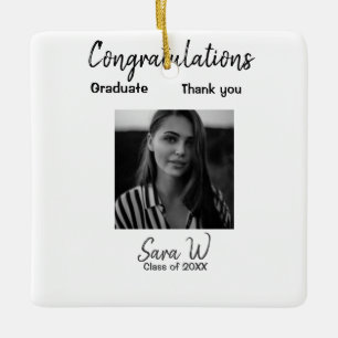 Congratulations class of add year name school col ceramic ornament