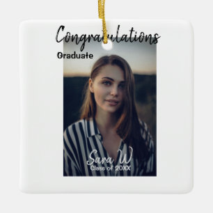 Congratulations class of add year name school col ceramic ornament