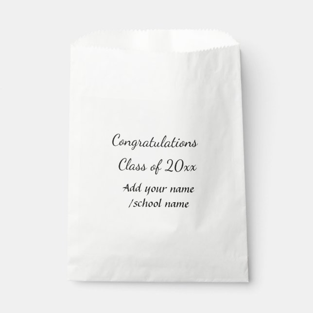 Congratulations class of add year name school col favour bags (Front)