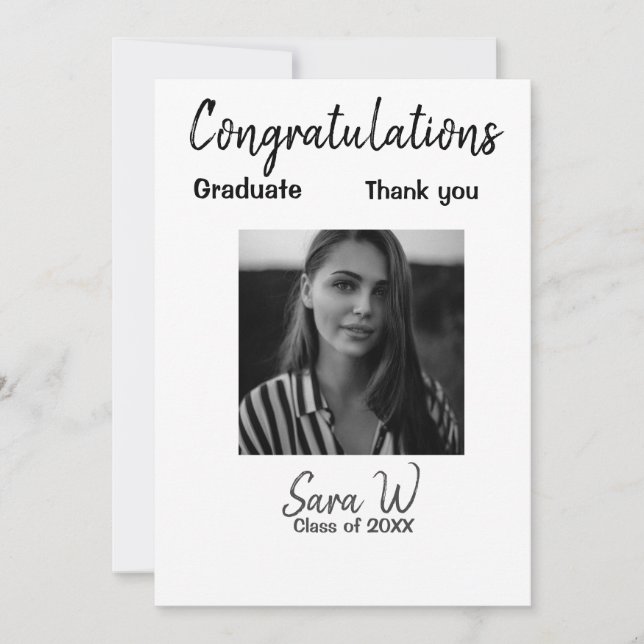 Congratulations class of add year name school col thank you card (Front)
