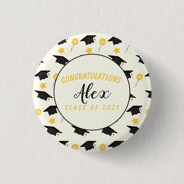 Congratulations Class Of Graduate Customise Name   3 Cm Round Badge (Front)