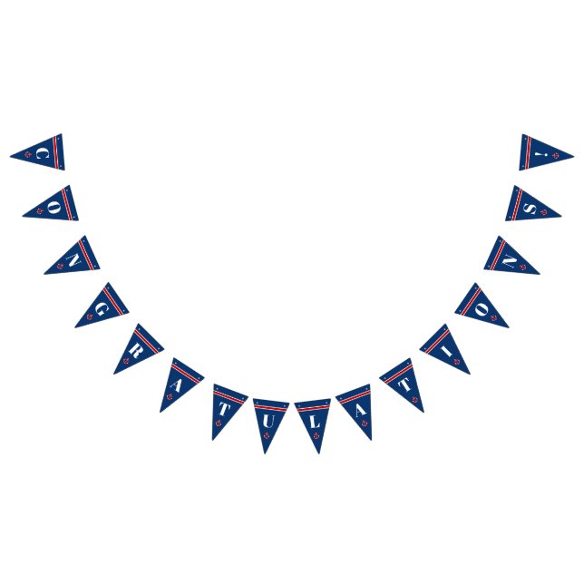Congratulations Classic Nautical Anchor Stripes Bunting (All)