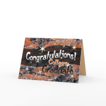 Congratulations College Graduate Orange and Black