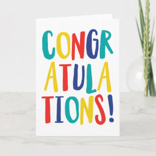 Congratulations colourful blank inside card