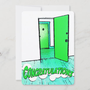 congratulations comic door invitation