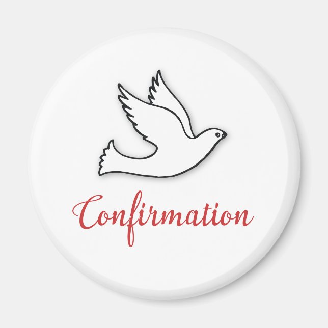 Congratulations Confirmation Dove with Gold, Red Magnet (Front)