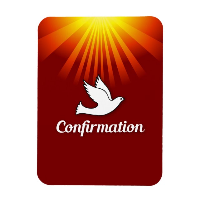 Congratulations Confirmation Dove with Gold/Red Magnet (Vertical)