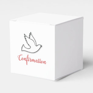 Congratulations Confirmation Dove with Red Favour Box