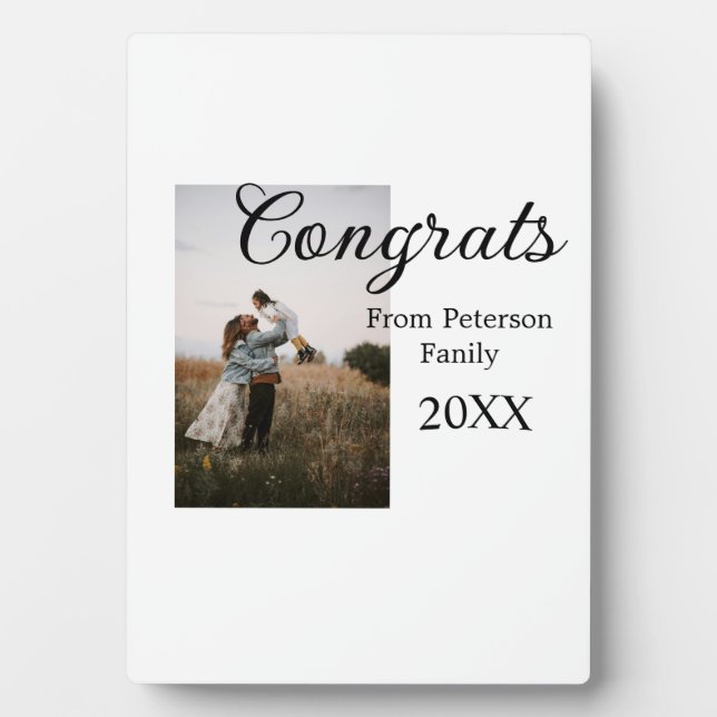 Congratulations congrats add family name photo yea plaque (Front)