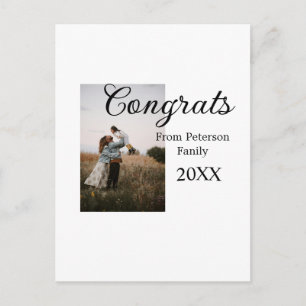 Congratulations congrats add family name photo yea postcard