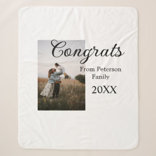 Congratulations congrats add family name photo yea sherpa blanket