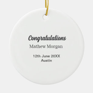 Congratulations congrats graduation name year clas ceramic tree decoration