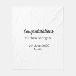 Congratulations congrats graduation name year clas fleece blanket