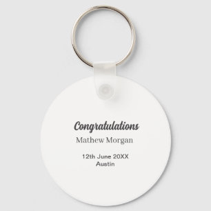 Congratulations congrats graduation name year clas key ring