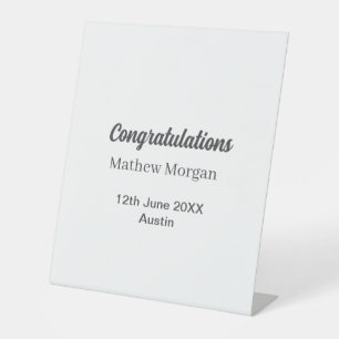 Congratulations congrats graduation name year clas pedestal sign