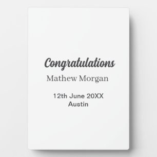 Congratulations congrats graduation name year clas plaque