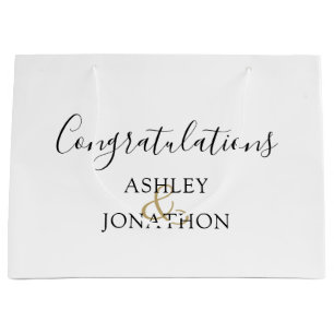 Congratulations Couples Name Wedding Large Gift Bag