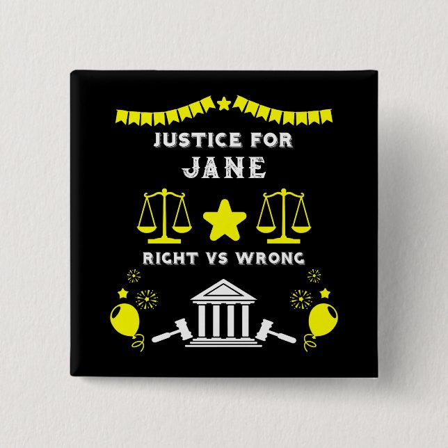 Congratulations Court Verdict 15 Cm Square Badge (Front)