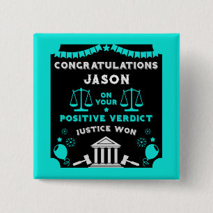 Congratulations Court Verdict 15 Cm Square Badge