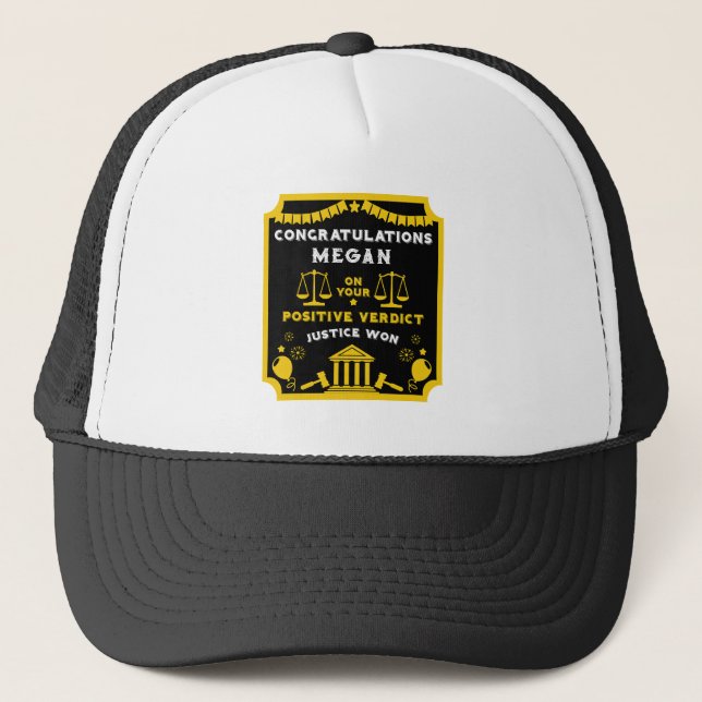 Congratulations Court Verdict Trucker Hat (Front)