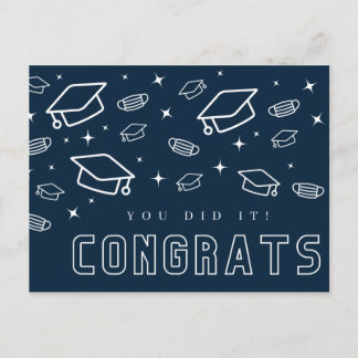 Congratulations! Covid-19 Pandemic Mask Graduation Postcard