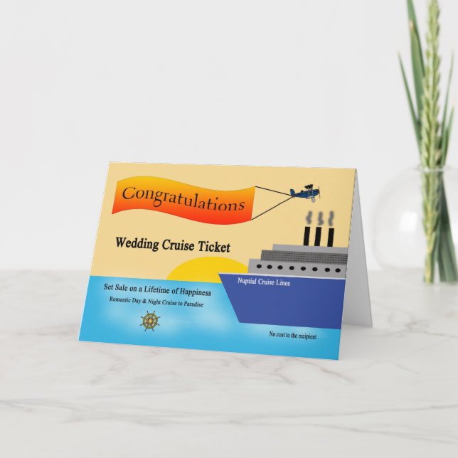 Congratulations Cruise Ship Wedding Greeting Card (Front)