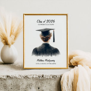Congratulations Curly Blonde Male Graduate  Poster