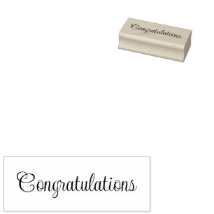 Congratulations Cursive Script Text Template Rubber Stamp