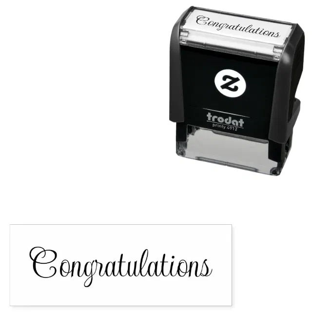 Congratulations Cursive Script Text Template Self-inking Stamp | Zazzle