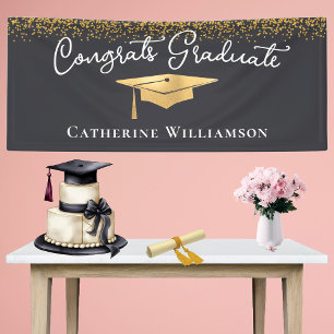 Congratulations Custom Elegant Gold Graduate Banner