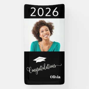 Congratulations Custom Elegant Photo Graduation  Banner