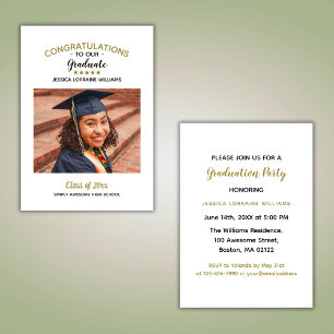 Congratulations Custom Photo Graduate Graduation Invitation