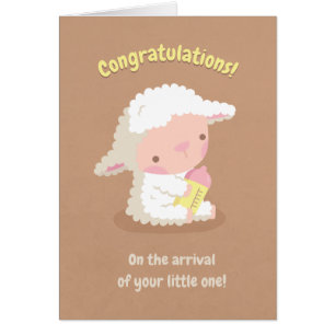 Congratulations Cute Baby Lamb Newborn